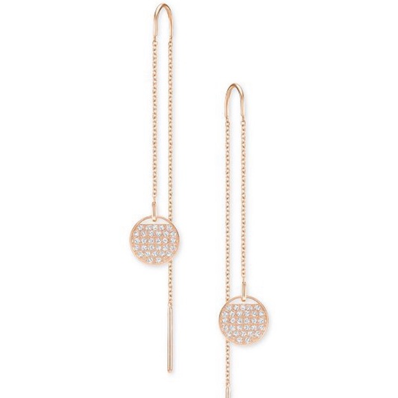 Swarovski Jewelry - SWAROVSKI crystal threader earrings rose gold